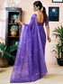 Vasthrlay Embroidery Scalloped Orange Saree