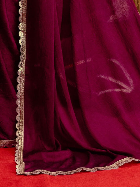 Vasthrlay Blouse Rust Saree