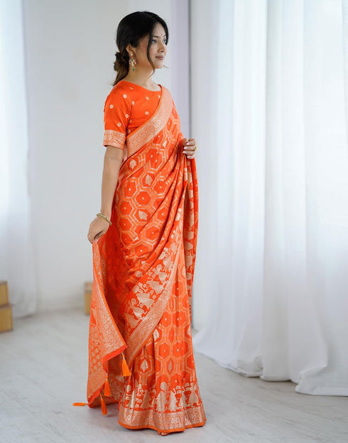 Vasthrlay Banarasi Weaving Unstitched Blue Saree