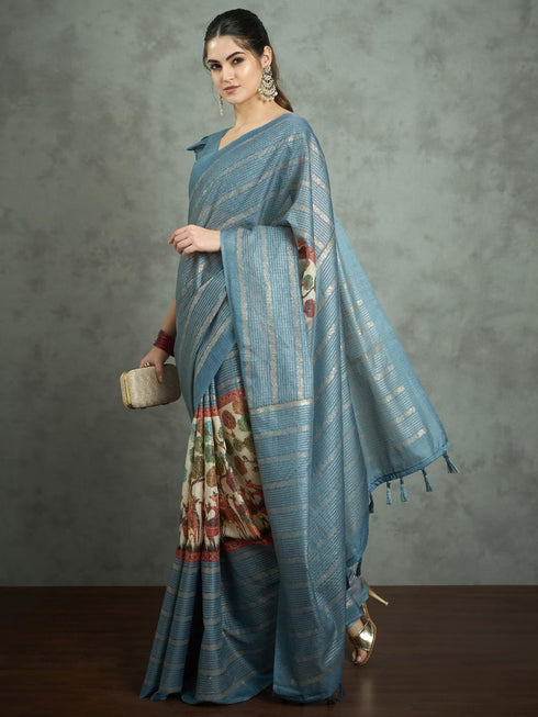 Vasthrlay Kalamkari Printed Unstitched Su Ethnic Wear