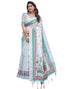 Vasthrlay Womens Printed Unstitched Light Green Saree