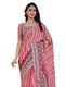 Vasthrlay Chiffon Chevron Unstitched Pista Green Saree