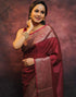 Vasthrlay Banarasi Kanjivaram Unstitched Teal Saree