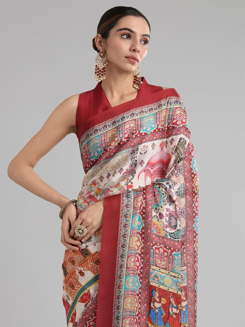 Vasthrlay Georgette Madhubani Unstitched Su Ethnic Wear