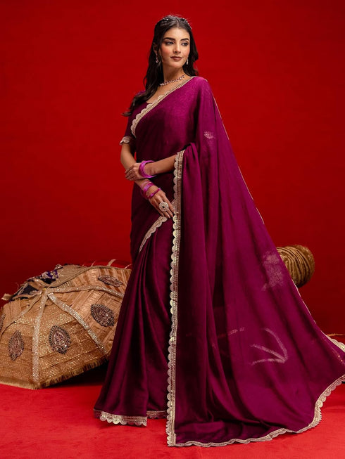 Vasthrlay Blouse Rust Saree