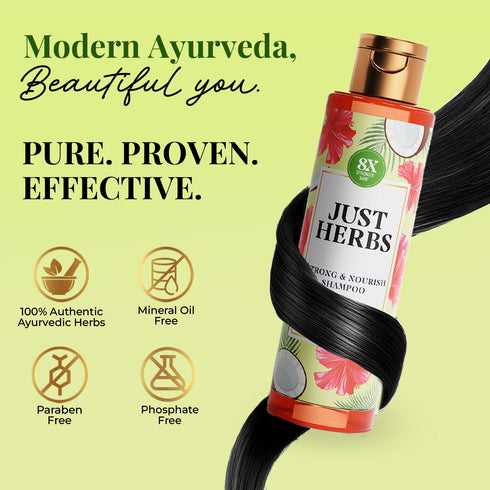 Just Herbs Castor & Black Onion Seed Shampoo 200ml