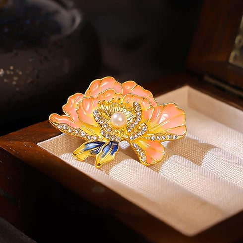Aeenioy Brooch Pin for Women | Elegant Peony Flower