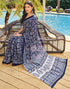 Vasthrlay Printed Pleated Unstitched Dark Green Saree