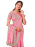 Vasthrlay Sequins Embroidery Light Pink Saree With Unstitched Blouse Piece