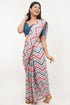 Vasthrlay White Paisley Printed Linen Saree With Unstitched Blouse Piece