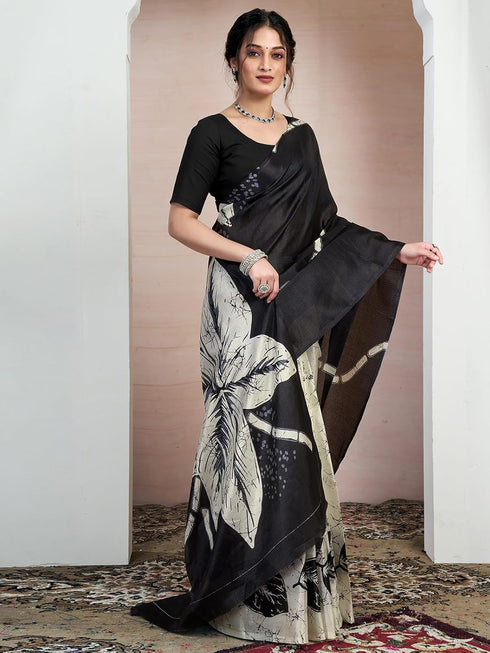 Vasthrlay Bhagalpuri Printed Unstitched 4160s232n Black3