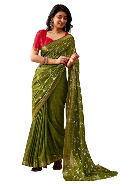 Vasthrlay Bandhani Printed Rama Saree
