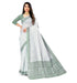 Vasthrlay Cotton Blue White Saree