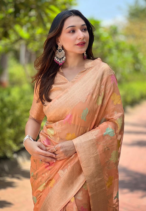 Vasthrlay Organza Handloom Blouse Ethnic Wear