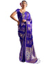 Vasthrlay Vasthrlaywomensbluesatinethnicmotifprinttasselsandlatkanssareewithunstitchedblousepiece Sareeforwoman Designersareeforwomen Rj Ethnic Wear
