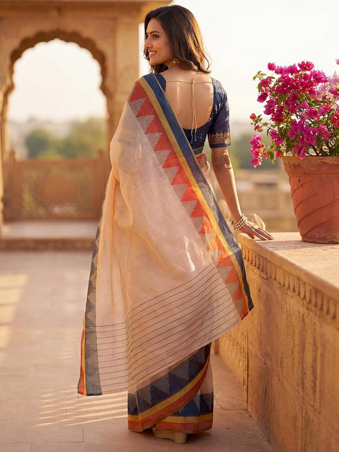 Vasthrlay Printed Peach1 Saree