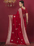 Vasthrlay Banarasi Weaving Red Saree