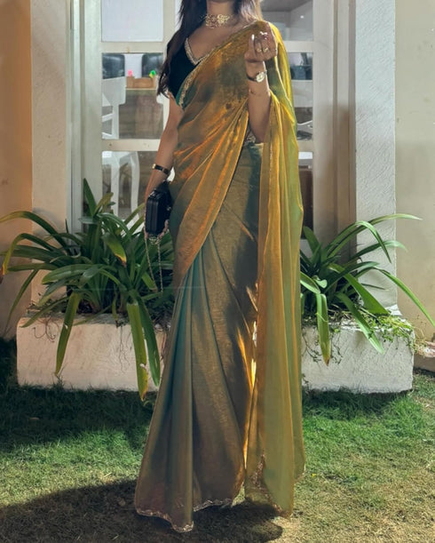VasthrlayBoarder Unstitched Chhaavar Mustard Free Ethnic Wear
