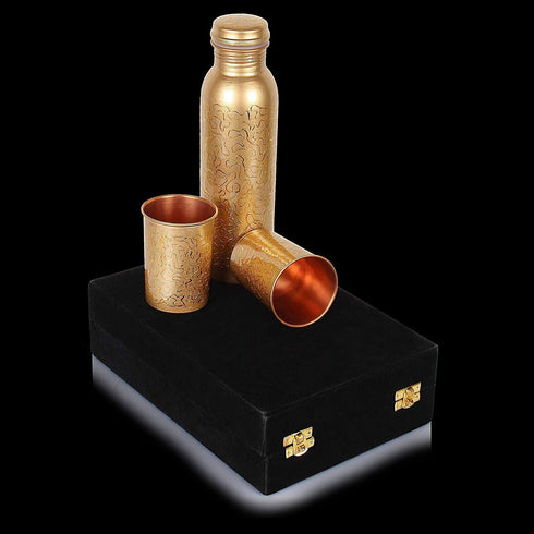 copper Water Bottle, 1000ml, Set of 1