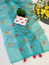 Vasthrlay Checked Pattern Tassels Unstitched