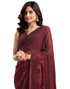 Vasthrlay Georgette Printed Unstitched Maroon Saree