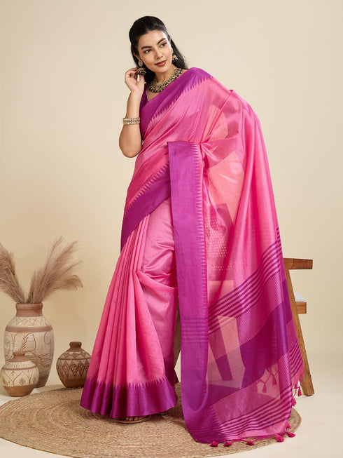 Vasthrlay Traditional Contrast Weaving