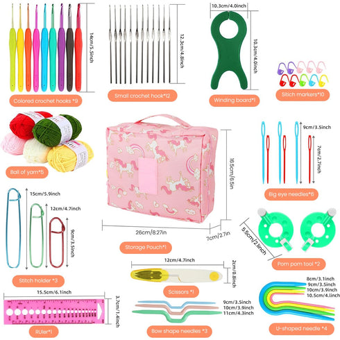 Crochet Kit for Beginners Adults, Crochet Kits Include Yarn