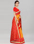 Vasthrlay Bandhani Printed Unstitched Red Saree
