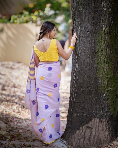 Vasthrlay Lavender Lightweight Handloom Unstitched