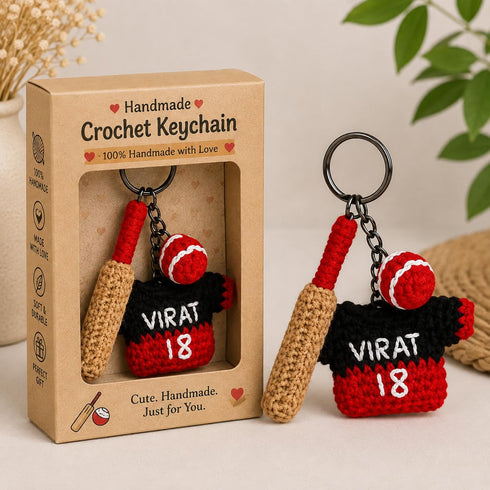 Handmade Crochet Keychain, Cute Knitted Key Ring Charm