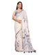 Vasthrlay Cream Womens Linen Ready To Wear Saree