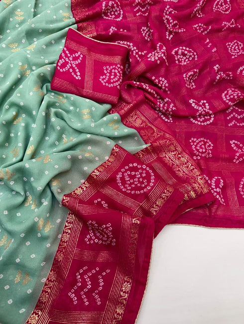 Vasthrlay Bandhani Golden Border Traditional