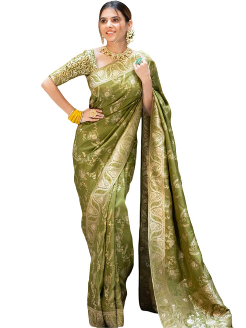 Vasthrlay Banarasi Traditional Unstitched Saree