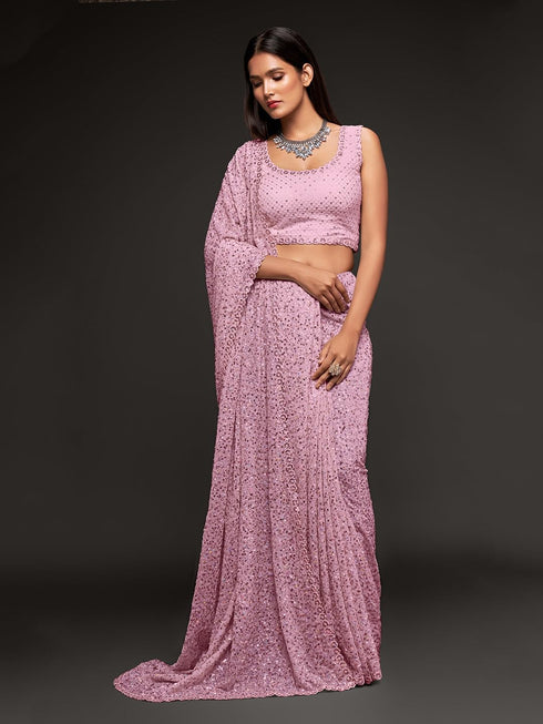 Vasthrlay Georgette Sequins Blouse Ethnic Wear