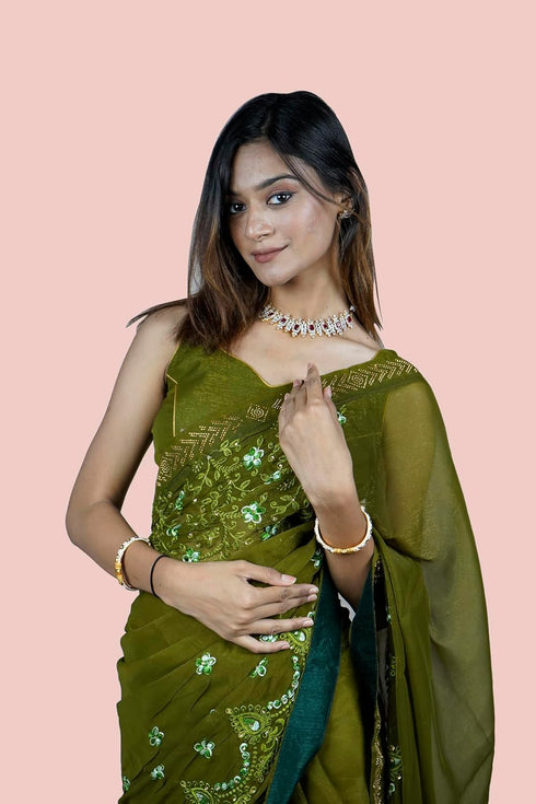 Vasthrlay Embroidered Shimmer Ethnic Wear