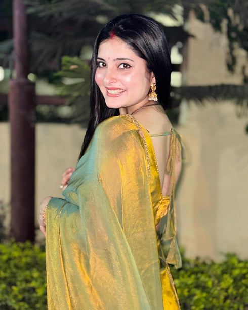 VasthrlayBoarder Unstitched Chhaavay Mustard Free Ethnic Wear