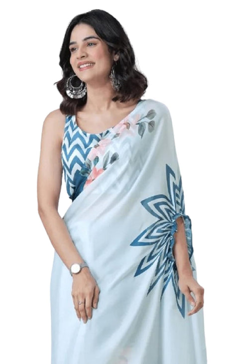 vasthrlayPrinted Designer Freehand Unstitched Ethnic Wear