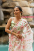 Vasthrlay Fashion Organza Printed White Ethnic Wear