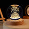 3D Crystal Happy Birthday Lamp, Engraved Crystal Ball LED Night Light with Wooden Base