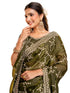 Vasthrlay Scalloped Embroidery Unstitched Light Green Saree