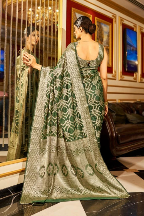 Vasthrlay Women's Organza Designer Unstitched Saree
