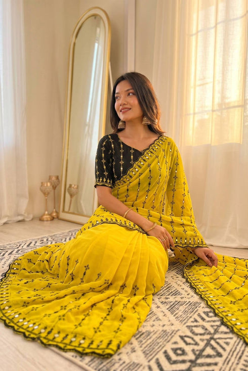 Vasthrlay Embroidery Unstitched Saree