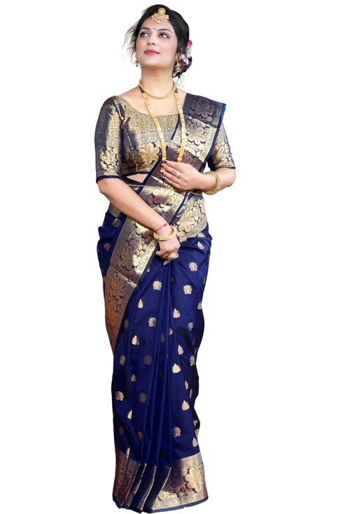 Vasthrlay Banarasi Unstitched Saree