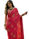 Vasthrlay Georgette Embroidery Unstitched Red Saree