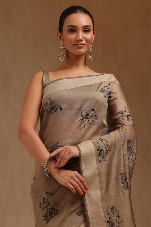 Vasthrlay Chanderi Warli Thread