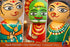 SIGNY Handcrafted Channapatna Kathakali Wooden Doll Set of 4