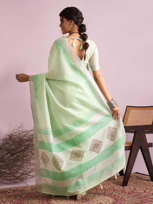 Vasthrlay Printed Unstitched Blouse Ethnic Wear