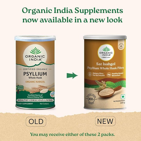 Organic India Sat Isabgol Psyllium Whole Husk Powder