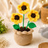 Handmade Crochet Sunflower Flower Pot