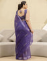 Vasthrlay Womens Printed Unstitched Orange Saree